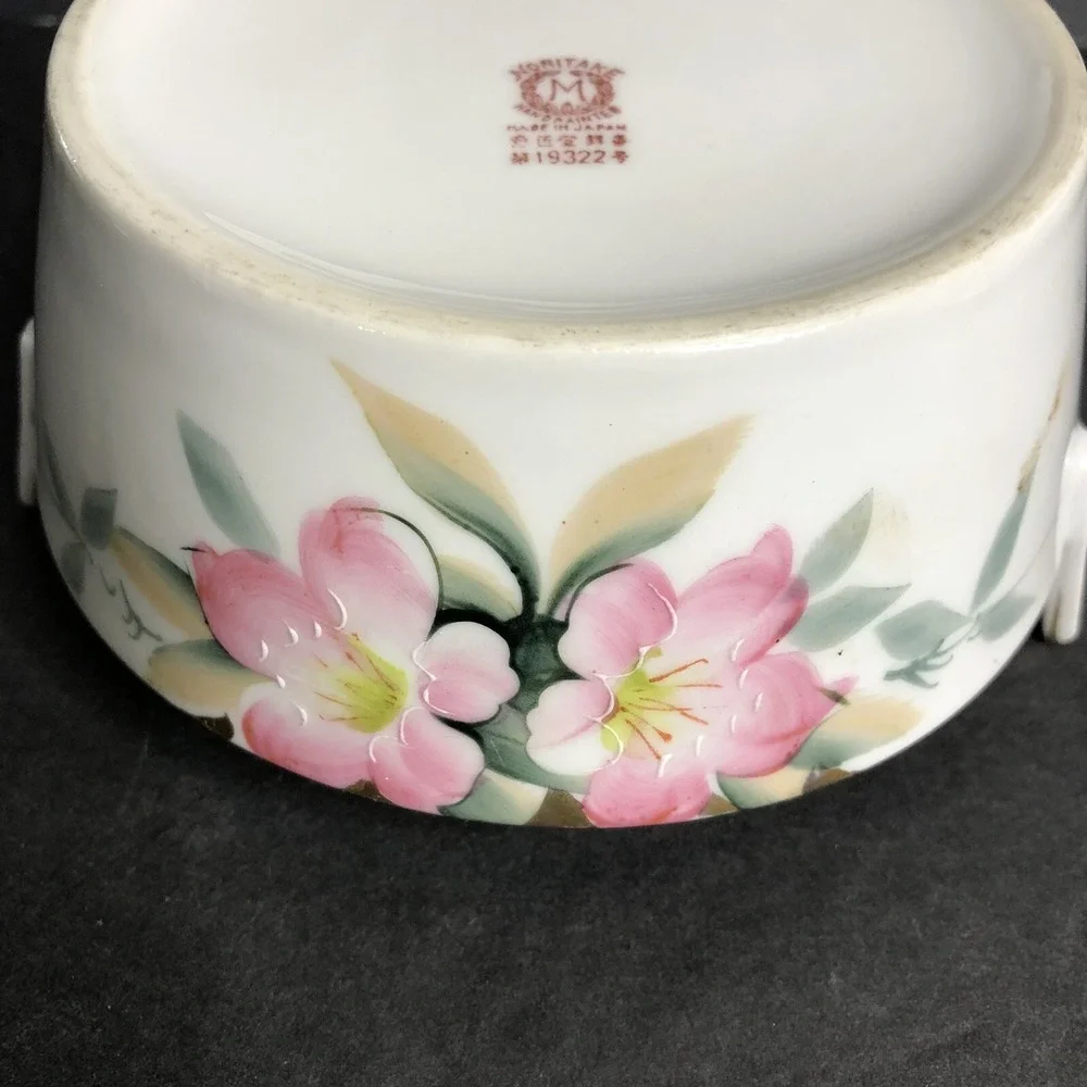 Noritake Azalea Butter Tub Bowl NO INSERT Small Pink Floral Hand Painted 19322